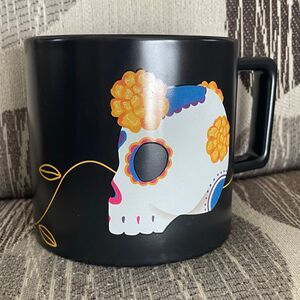 Starbucks 2024 Dia de Muertos black ceramic mug hummingbird skull 14 oz